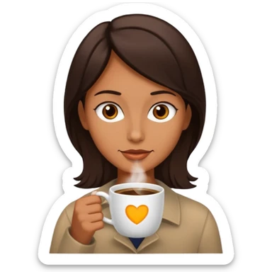 The plant nearby with just the cup of coffee  sticker