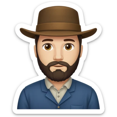 Amish man with beard no mustache sticker