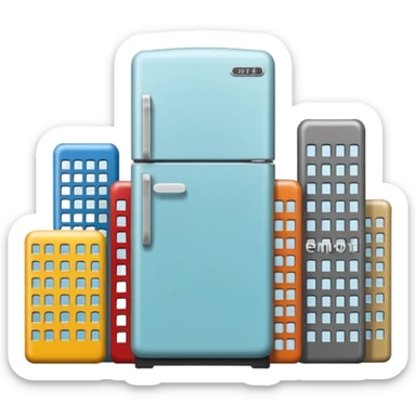 fridge with city magnets sticker