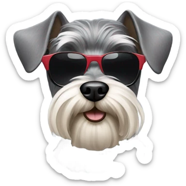 Schnauzer with sunglasses  sticker