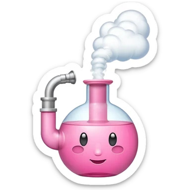 pink bong with smoke sticker