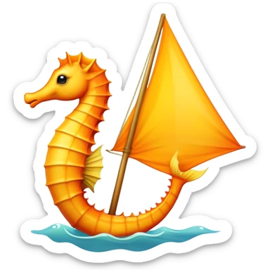 Seahorse with a sail  sticker