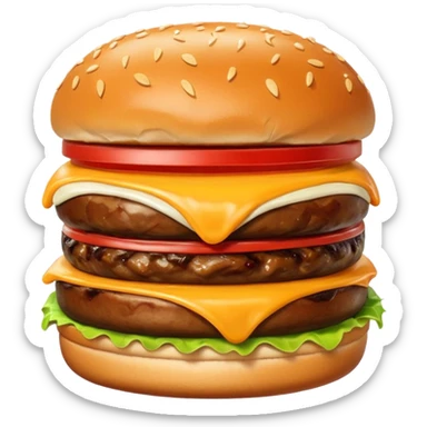 burger from Quick with soft bun, steak, cheese, sauce sticker