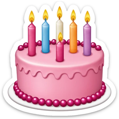 torta de cumpleaños rosada linda  que tenga velitas sticker