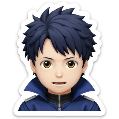 dabi from my hero academia with a cute expression sticker