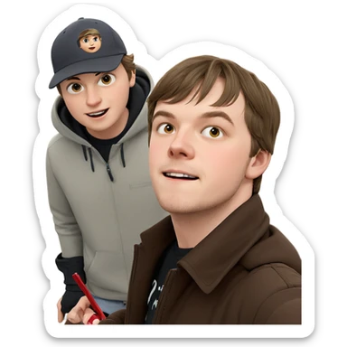 boys wearing hats outdoors sticker