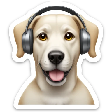 Dog with headphones sticker