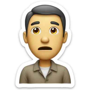 Confused man wondering about something full body  sticker