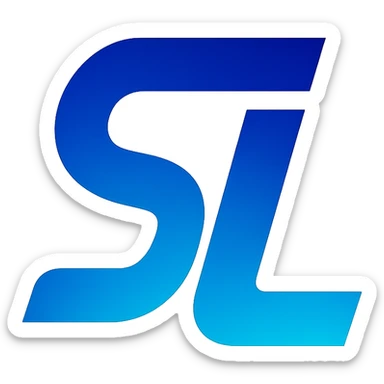 stylized S and L letters merged logo for ShyftLabs, futuristic, blue gradient, no text sticker