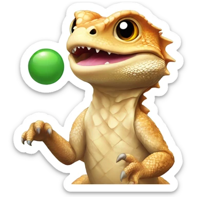 Bearded dragon playing game sticker