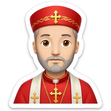 Orthodox priest in red clothes  sticker