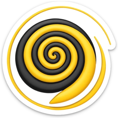 Scribble with black scribble and yellow spiral sticker