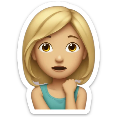 Girl Thinking and crying  sticker