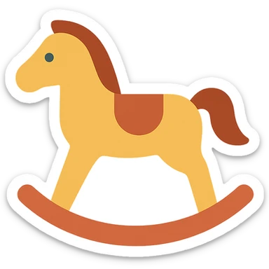 rocking horse lineal color icon sticker