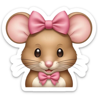 mouse with a hair bow  sticker