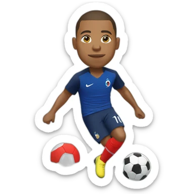 Mbappe marque un but avec France sticker