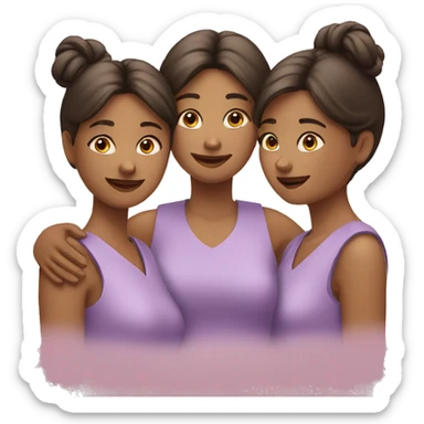 three caring women sticker
