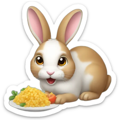 Bunny eating sticker