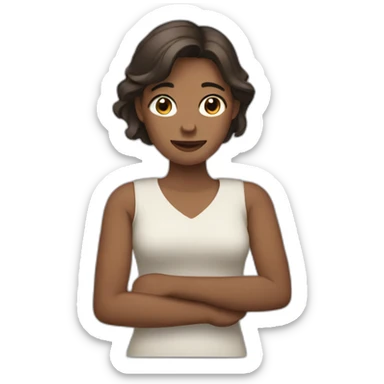 woman with an arm sticker