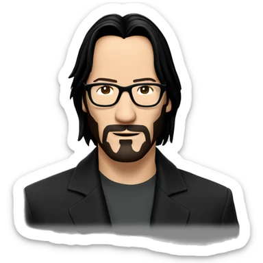 Keanu Reeves in glasses sticker