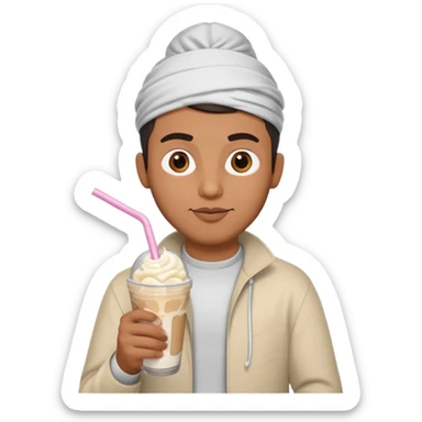 muslim man drinking milkshake sticker