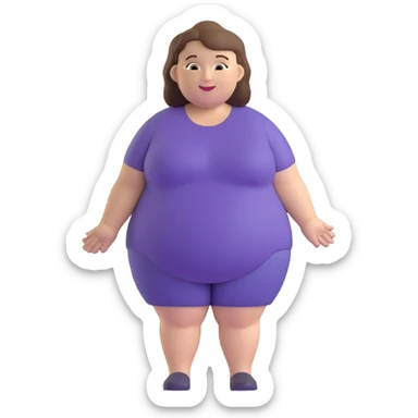 chubby white woman with brown hair, friendly expression sticker