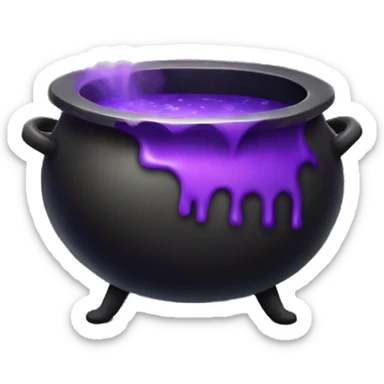 Cauldron with a purple potion bubbling no face sticker