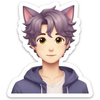 Cute Attractive Gorgeous Kawaii Pastel Anime Catboy sticker