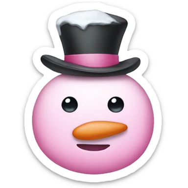 pink snowman sticker