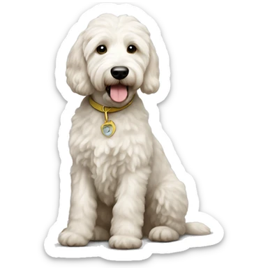White Goldendoodle dog sticker