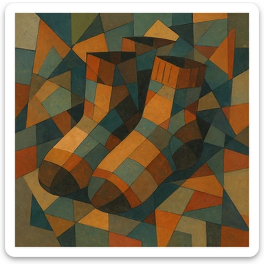 cute socks in cubist abstraction style sticker