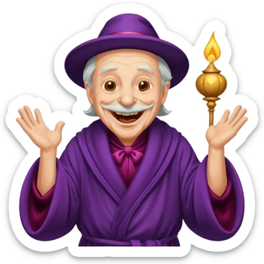 An old magician laughing 🤣 sticker