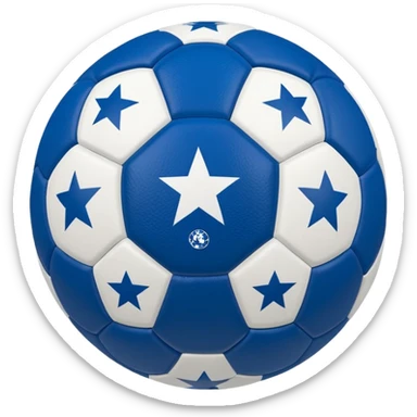 blue stars champions league soccer ball sticker
