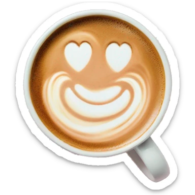  pale pink coffee mug heart shaped latte art cappuccino sticker