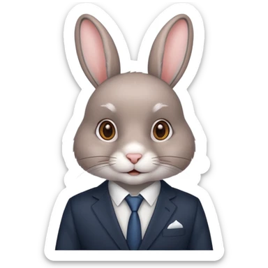 rabbit in business outfit  sticker