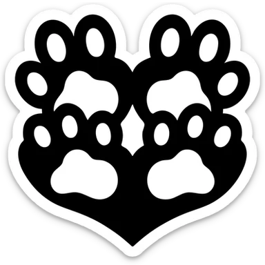Make the two big puppy paw prints black, keep the heart shape in the center, and remove the background. sticker