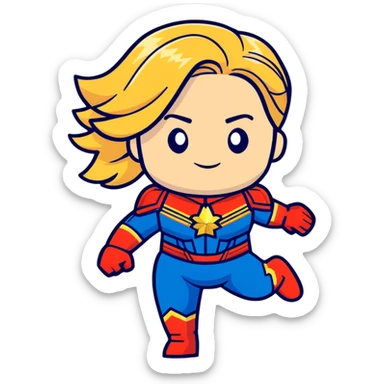 Captain Marvel superhero sticker
