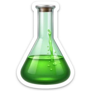 green chemical flask sticker