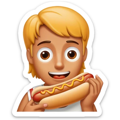dashing eating hotdog  sticker