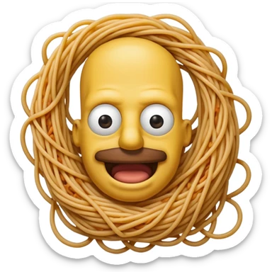 Homer Simpson spaghetti face  sticker