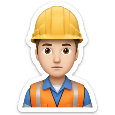 engineer, looking sideways wearing a hard hat  sticker