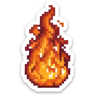 fire covering the entire screen sticker