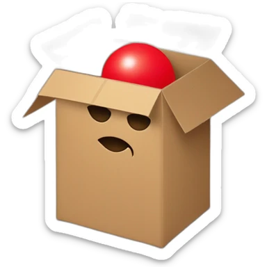 A shy and red hot face cardboard box sticker