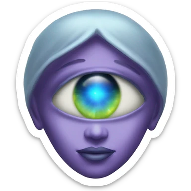 Pleiadian alien woman female third eye sticker