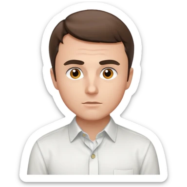 Charlie Kirk emoji with white shirt on sticker
