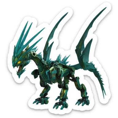 futuristic spiky dragon-Bionicle-mecha full body sticker