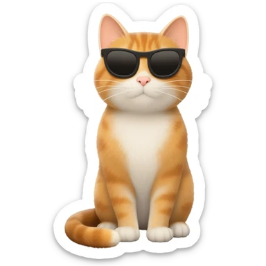 Cat wearing sunglasses sticker