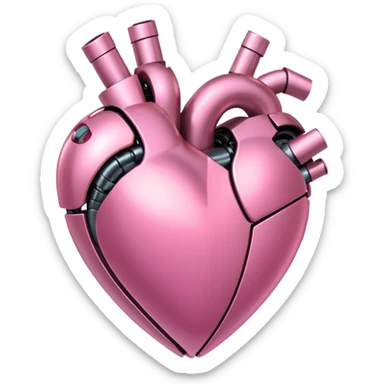 pink robotic heart sticker