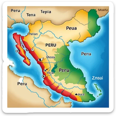 Map of Peru sticker