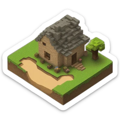Minecraft dirt house sticker
